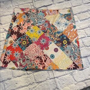 RIP Skirt Patchwork Print Wrap Skirt Colorful Size XL